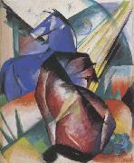 Franz Marc Two Horses,Red and Blue (mk34) Sweden oil painting artist